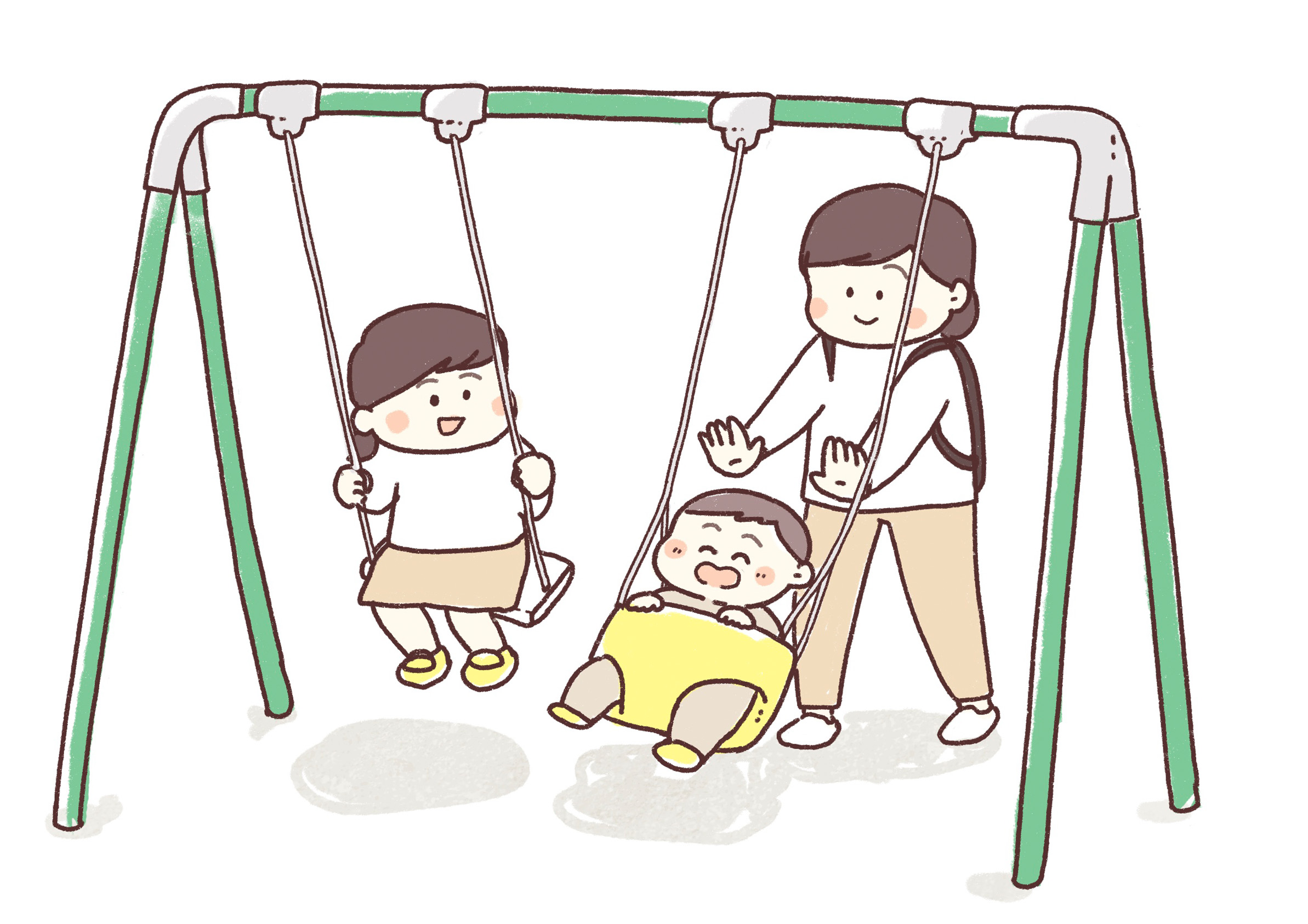 公園の遊具を安全に楽しもう～ブランコ編～