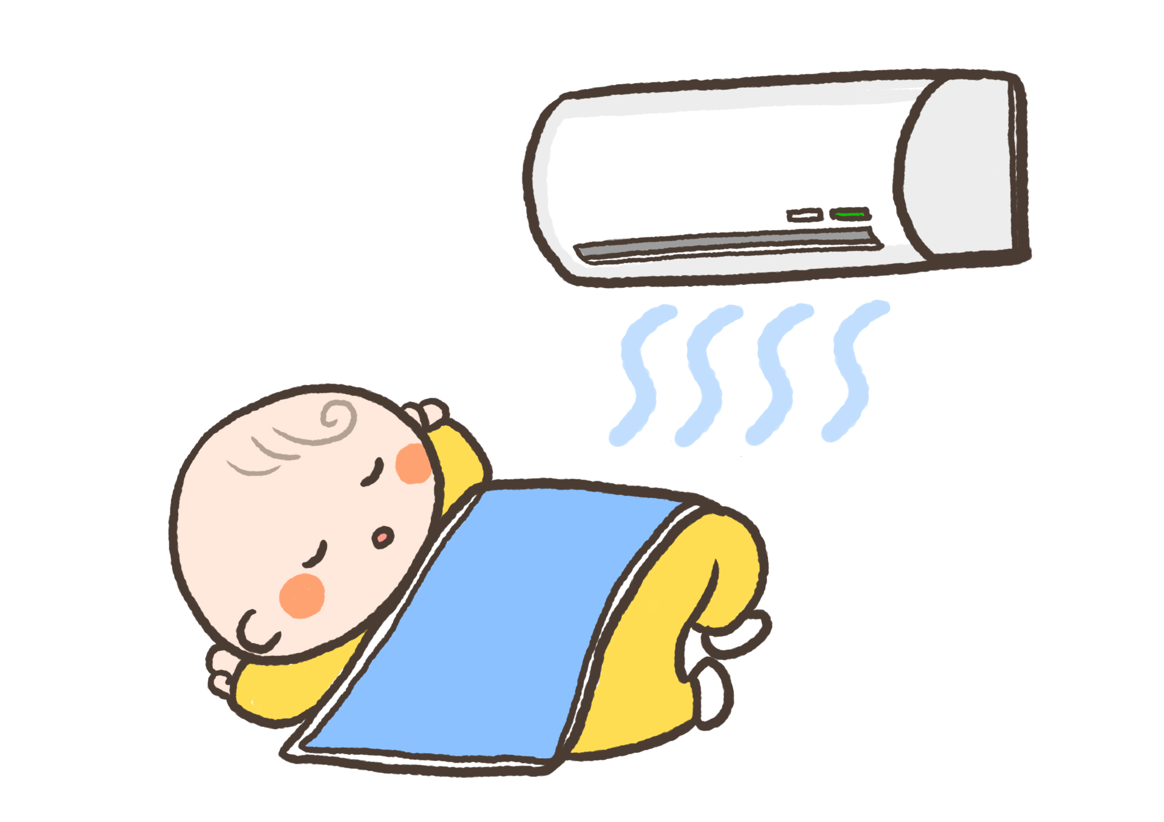 赤ちゃんがいる部屋でエアコンを使用していい？